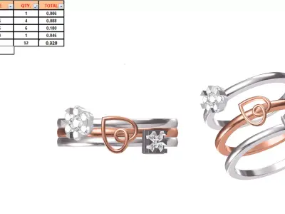 Ladies-Elegant Stone Rings For Womens 108 3D print model
