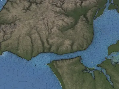 Lisbon - 3D Terrain Model Low-poly 3D model