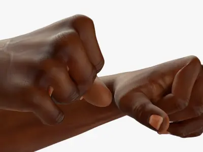  Afro American Man and Baby Hands Rigged for Maya Collection 