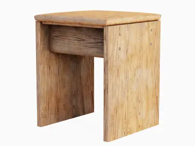 Wooden Stool A 03 Low-poly 3D model