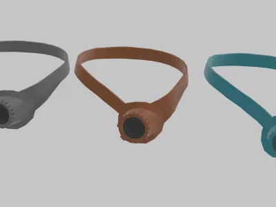 LOW-POLY SCI-FI GLASSES 3 PAIR Low-poly 3D model