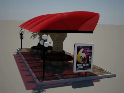 Bus stop Low-poly 3D model