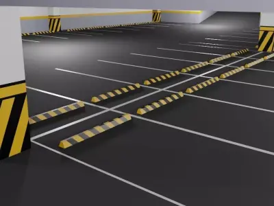 Parking Garage - Underground - Estacionamento Low-poly 3D model