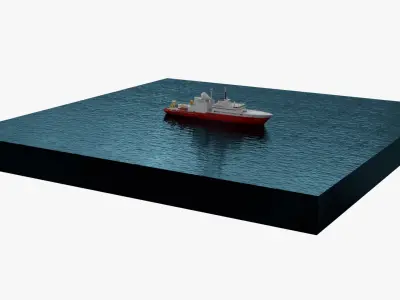  Offshore Oceanographic Ship in Sea 