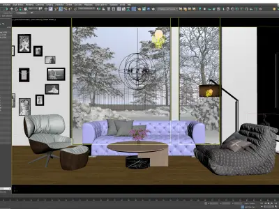Living Room Scene - Winter Mood 3D model
