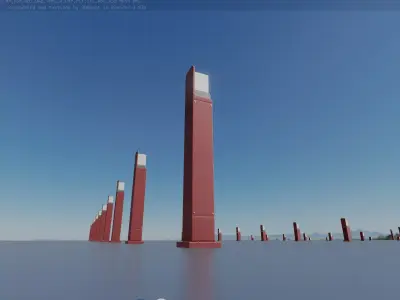 Street Light 8 Bollard 900 mm Dark Red Version 2 Low-poly 3D model