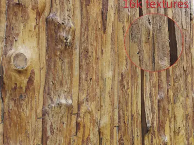 Wooden Old Fence Scan Low-poly 3D model