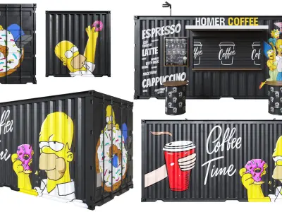 Coffee Shop Container 3D model