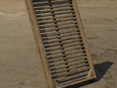 Medival square-shaped hop crate Low-poly 3D model