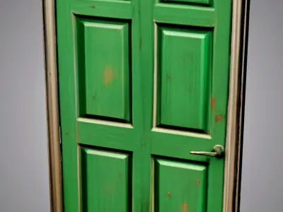 Green door for design 3D model
