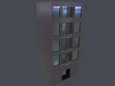 Building tall Low-poly 3D model buy