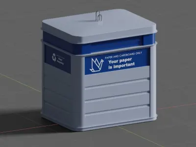 Paper recycling container 3D model
