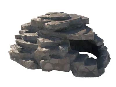 dirt step rock Low-poly 3D model