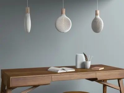 Round Honeycomb Lampshade 3D print model
