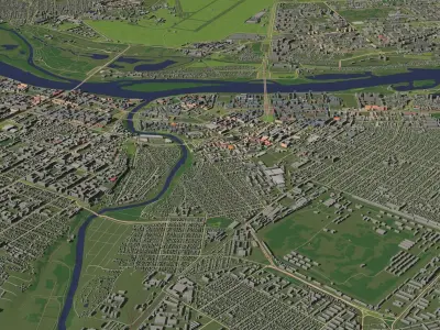 Omsk Russia - city and urban 3D model