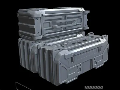 Sci Fi Crate Pack 3D model