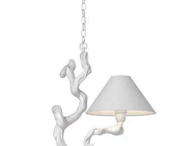 Rustic style pendant ceiling lamp natural wood driftwood  3D model