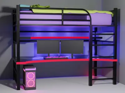 Gaming Room 3D model Low-poly 3D model