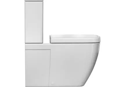 Cube Wall Faced Closed Coupled Pan 3D model