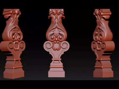Carved decor for stairs 3D print model