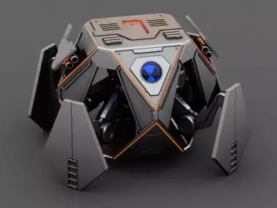 COMBAT Droid  rigged - animated character 3D model