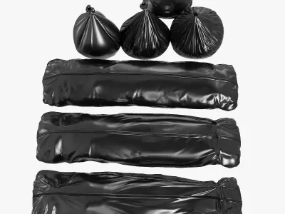 Bin bags set 3D model