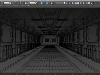 SCI FI INTERIOR SCENE SPACE SHIP Low-poly 3D model