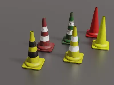 Traffic cones 3D Model Pack