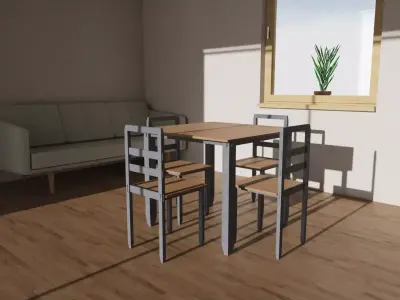 A chair for Counter Height Dining Table Low polly Low-poly 3D model