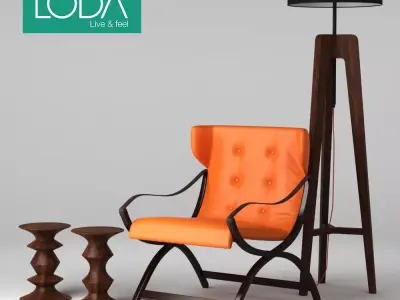 Loda Shelford Berjer Armchair 3D model