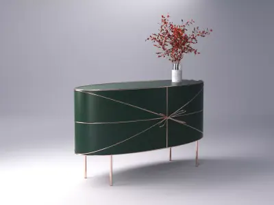 Sideboard Scarlet Splendour Low-poly 3D model