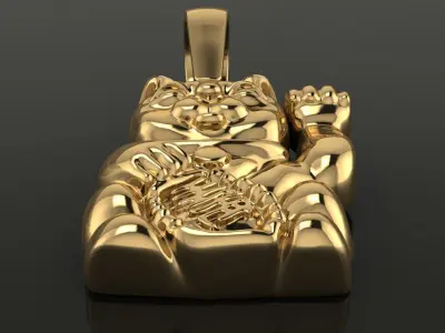 Lucky Cat Pendant 3D print model