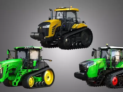 Tracted Tractors  3 in 1 3D Model Pack