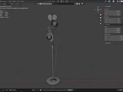 Charli Floor Lamp By Anthropologie in Yellow Low-poly 3D model