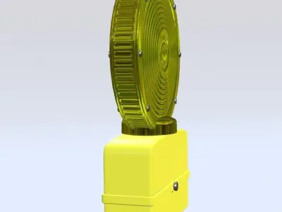 Warning light led road 3D model