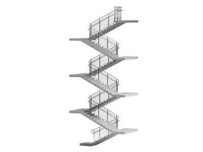 Stairs set of 3D model