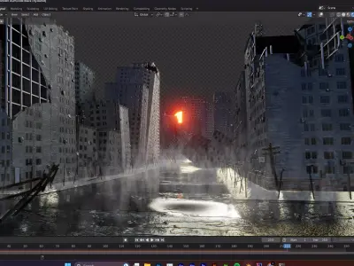 destroyed city-realistic 3D model