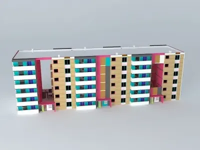 Social housing 6 floors Free 3D model