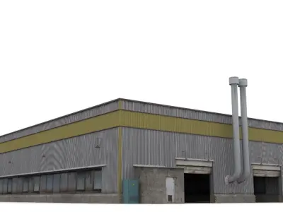 Hangar industrial building Low-poly 3D model by sobul