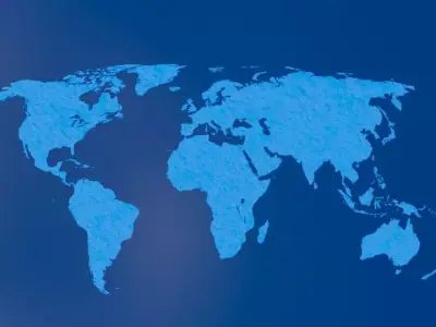 World Map Low-poly 3D model