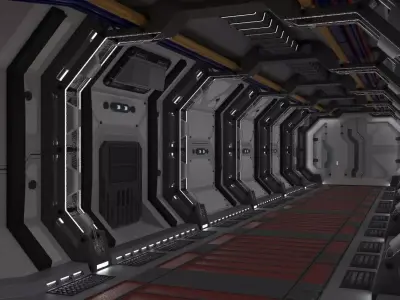 Sci-Fi Corridor Set 1 3D model
