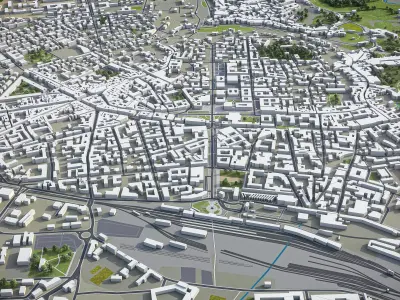 Bergamo - City 3D Model Low-poly 3D model