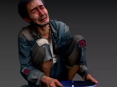 92- Asian Street Beggars 3D model