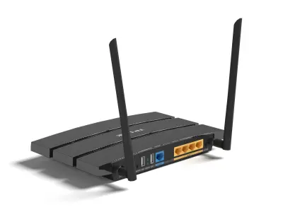 TP-Link n600 Wi-Fi router lowpoly Low-poly 3D model