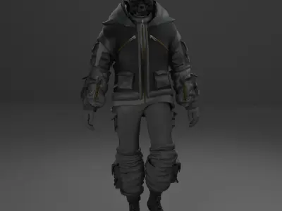 Scifi Character - Cyberpunk Cybersurge Low-poly 3D model