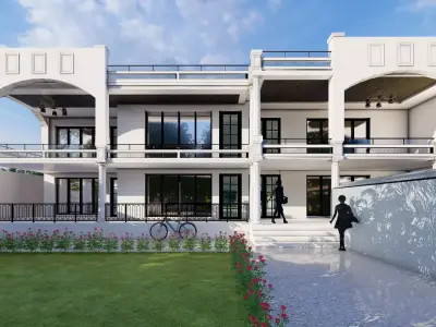 Classic Double-Story Villa -SketchUp  Lumion Autocad 3D model