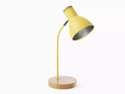 Adjustable Table Lamp Yellow - PBR metal lamp Low-poly 3D model