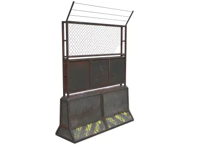 Concrete RoadBlock Barrier Barricade 3D model 5