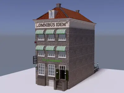 The Grasshopper coffee shop in netherlands Low-poly 3D model