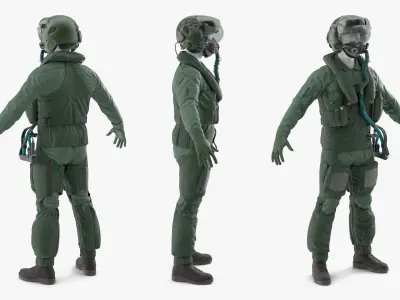  Advanced Jet Fighter Pilot Suit and Helmet 